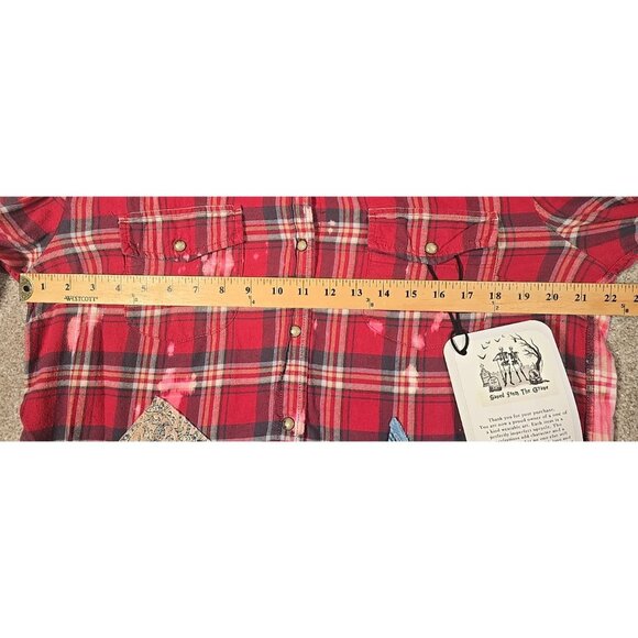 OOAK Upcycled Flannel Shacket Shirt Jason Aldean Small Town Country Music Sz XL - Picture 11 of 16